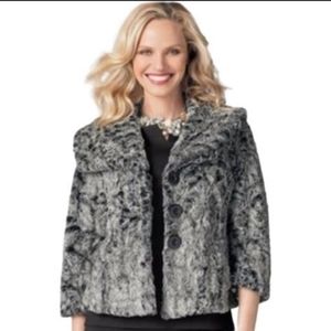 CAbi Chinchilly Faux Fur Jacket EUC